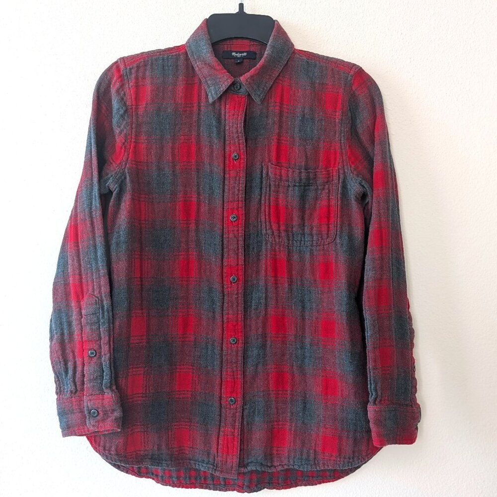 MADEWELL Plaid Flannel Button Down Shirt Women's Tag size S
